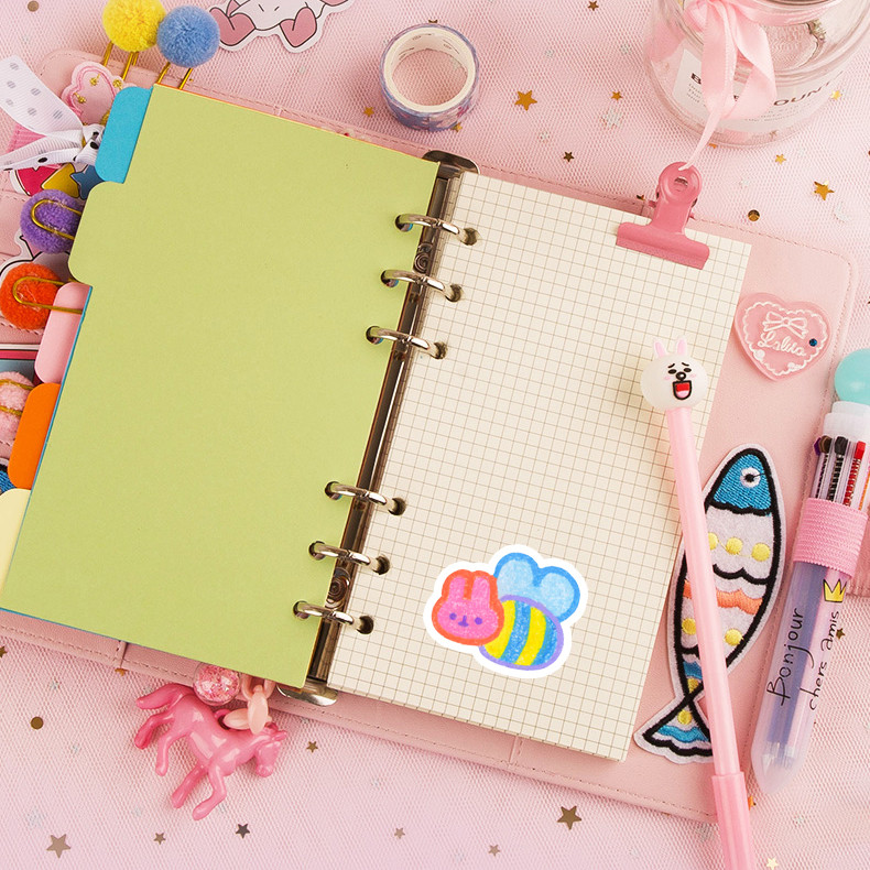 AliExpress 40 Pcs Crayon-Style Sweet Cartoon Stickers - Food & Cute Bunny Decals for Journals & Water Bottle Decor AnimeWorlds Store, view 6