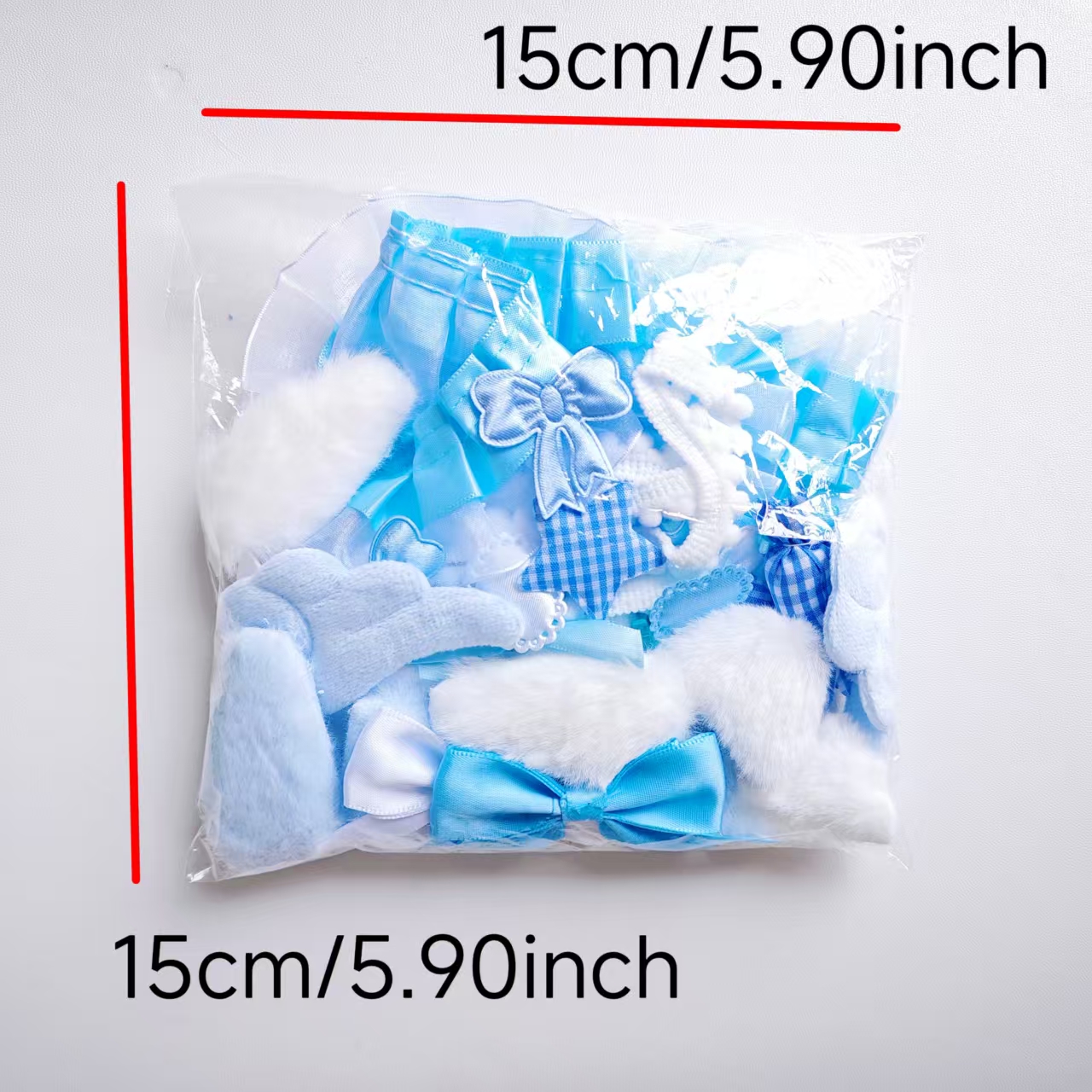 AliExpress 40 Pieces of Lace Handmade Material Kit, Lace Plush Bunny Ears, Angel Wings Accessories, Clothing Accessories, Heart and Star Set, view 3