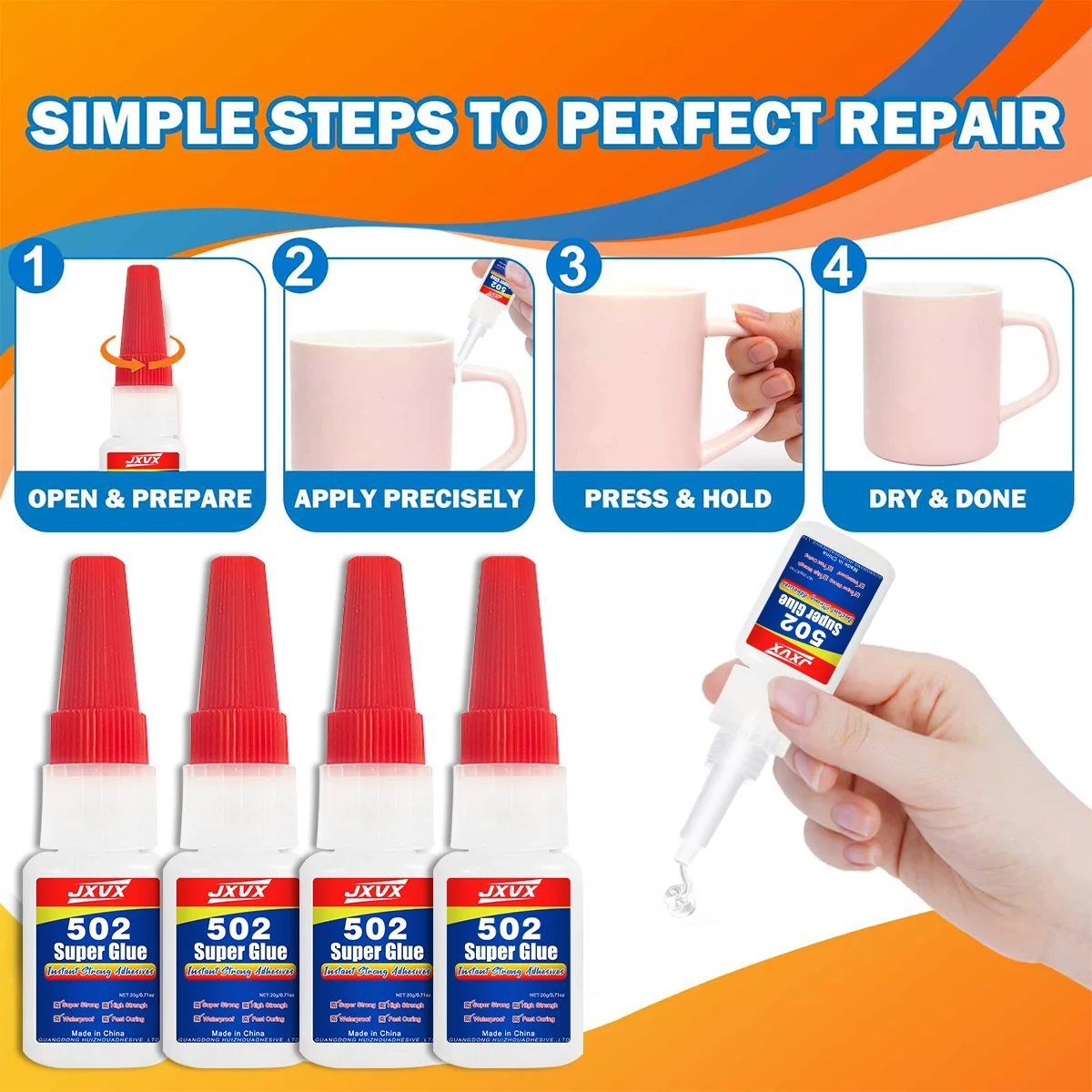 AliExpress 401/502 Super Glue for Repairing Metal, Plastic, Toys, and Shoes – 20/50g Instant Adhesive – 5-Second Quick-Drying Cyanoacrylate, view 4
