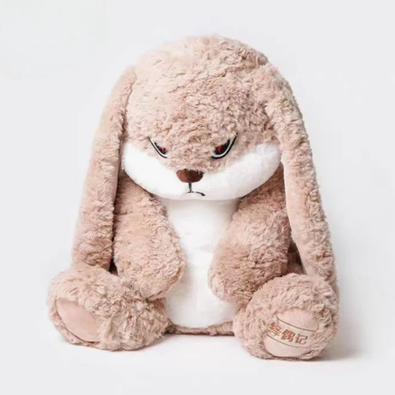 AliExpress 42CM Angry Rabbit Large Size Long Ear Plush Toy Cute Animal Plushie Doll Kawaii Soft Stuffed Model Room Decor Birthday Gifts