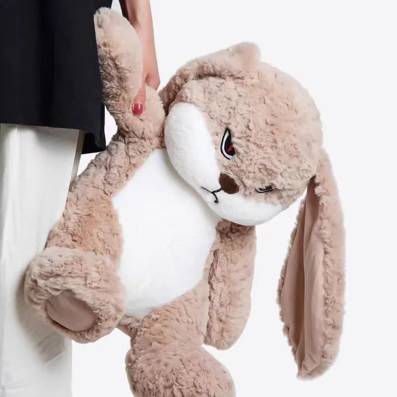 AliExpress 42CM Angry Rabbit Large Size Long Ear Plush Toy Cute Animal Plushie Doll Kawaii Soft Stuffed Model Room Decor Birthday Gifts, view 2