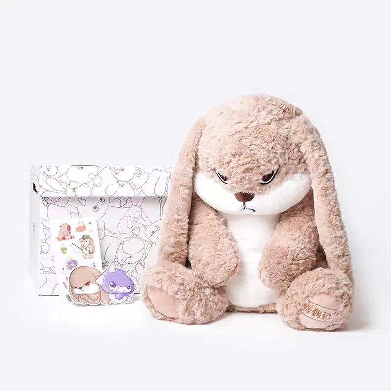 AliExpress 42CM Angry Rabbit Large Size Long Ear Plush Toy Cute Animal Plushie Doll Kawaii Soft Stuffed Model Room Decor Birthday Gifts, view 3