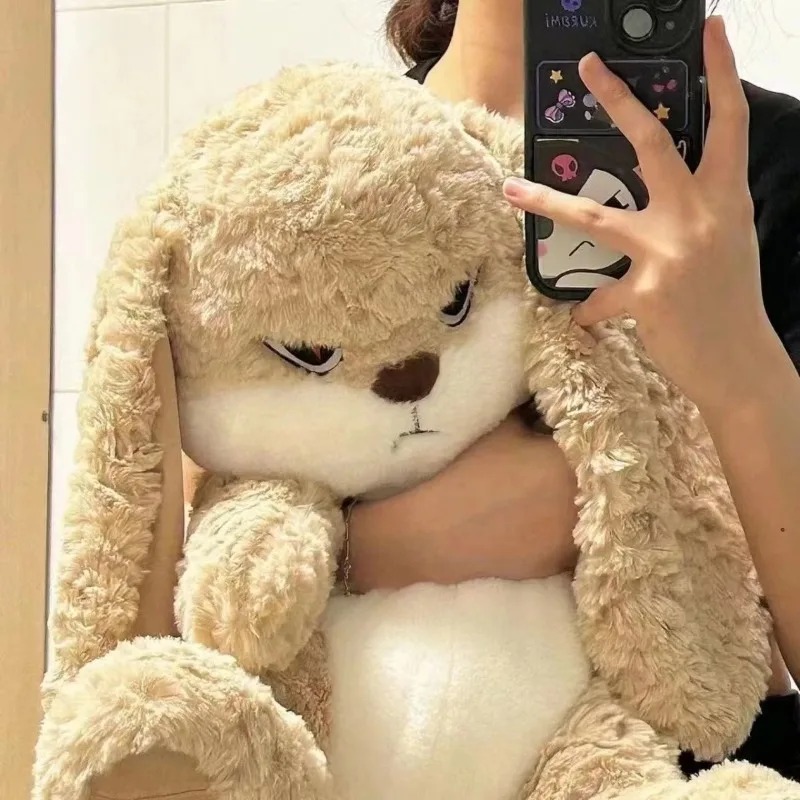 AliExpress 42CM Angry Rabbit Large Size Long Ear Plush Toy Cute Animal Plushie Doll Kawaii Soft Stuffed Model Room Decor Birthday Gifts, view 4