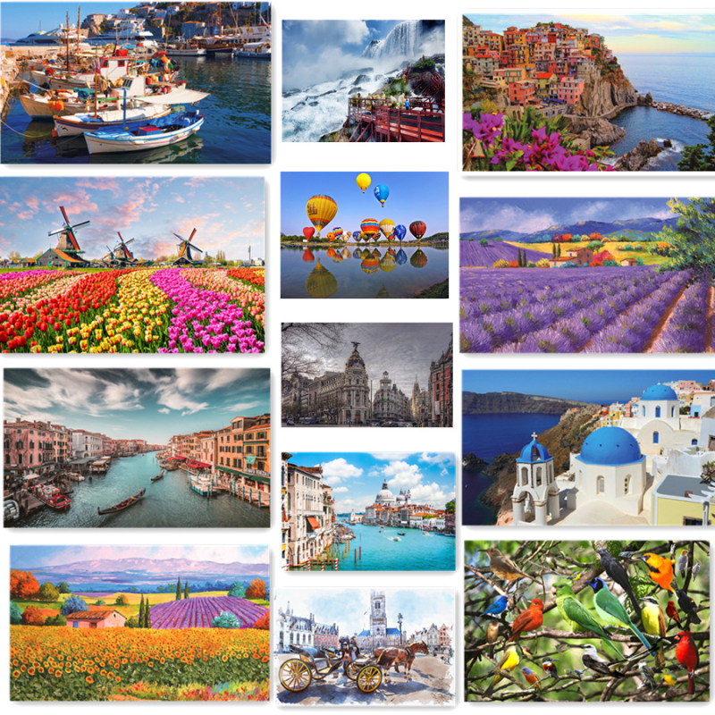 AliExpress 46*28cm Jigsaw Puzzles 500 Pieces Paper Picture Landscape Oil Painting Art Puzzles Decompression Toys for Adults Family Games