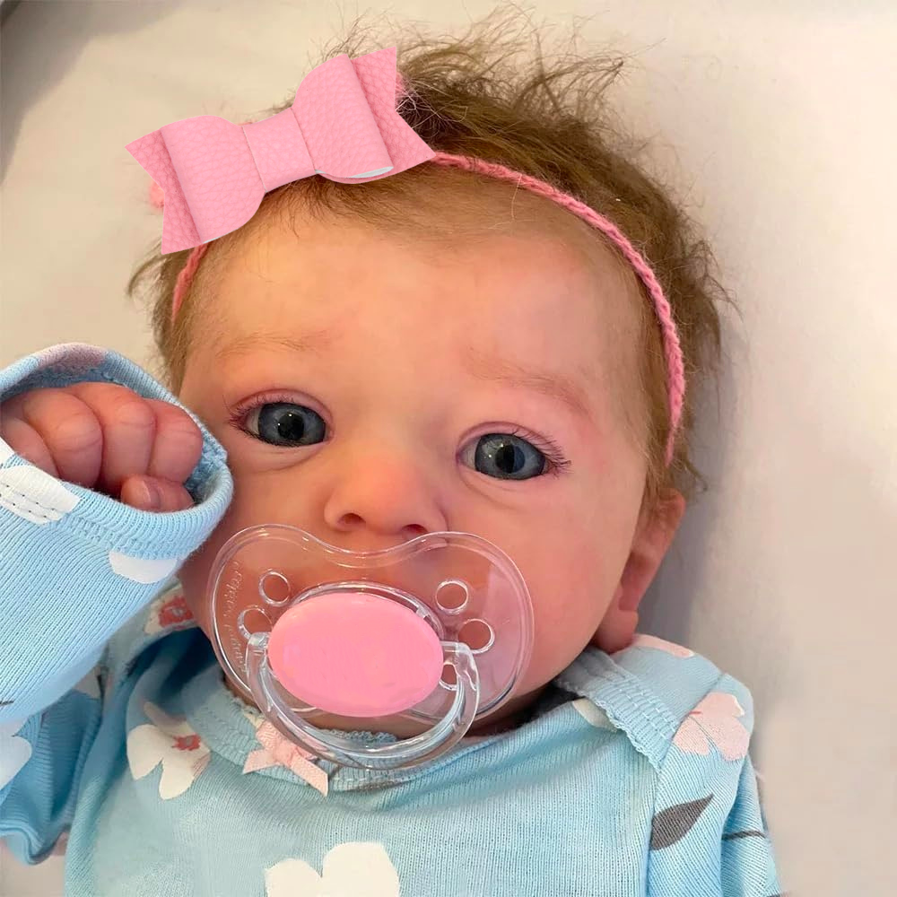 AliExpress 46CM Finished Reborn Baby Doll Felicia Newborn Open Blue Eyes Doll Soft Hand-Rooted Hair 3D Skin Tone Visible Veins Gift Toy, view 5