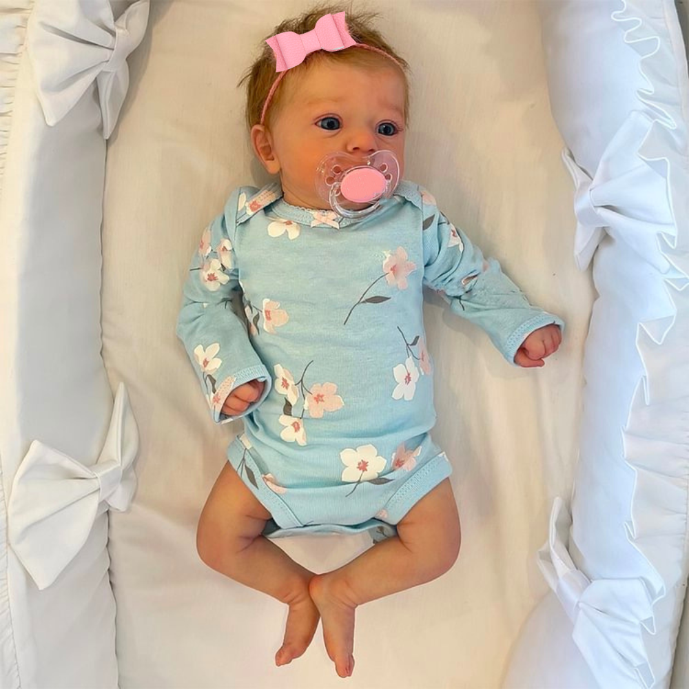 AliExpress 46CM Finished Reborn Baby Doll Felicia Newborn Open Blue Eyes Doll Soft Hand-Rooted Hair 3D Skin Tone Visible Veins Gift Toy