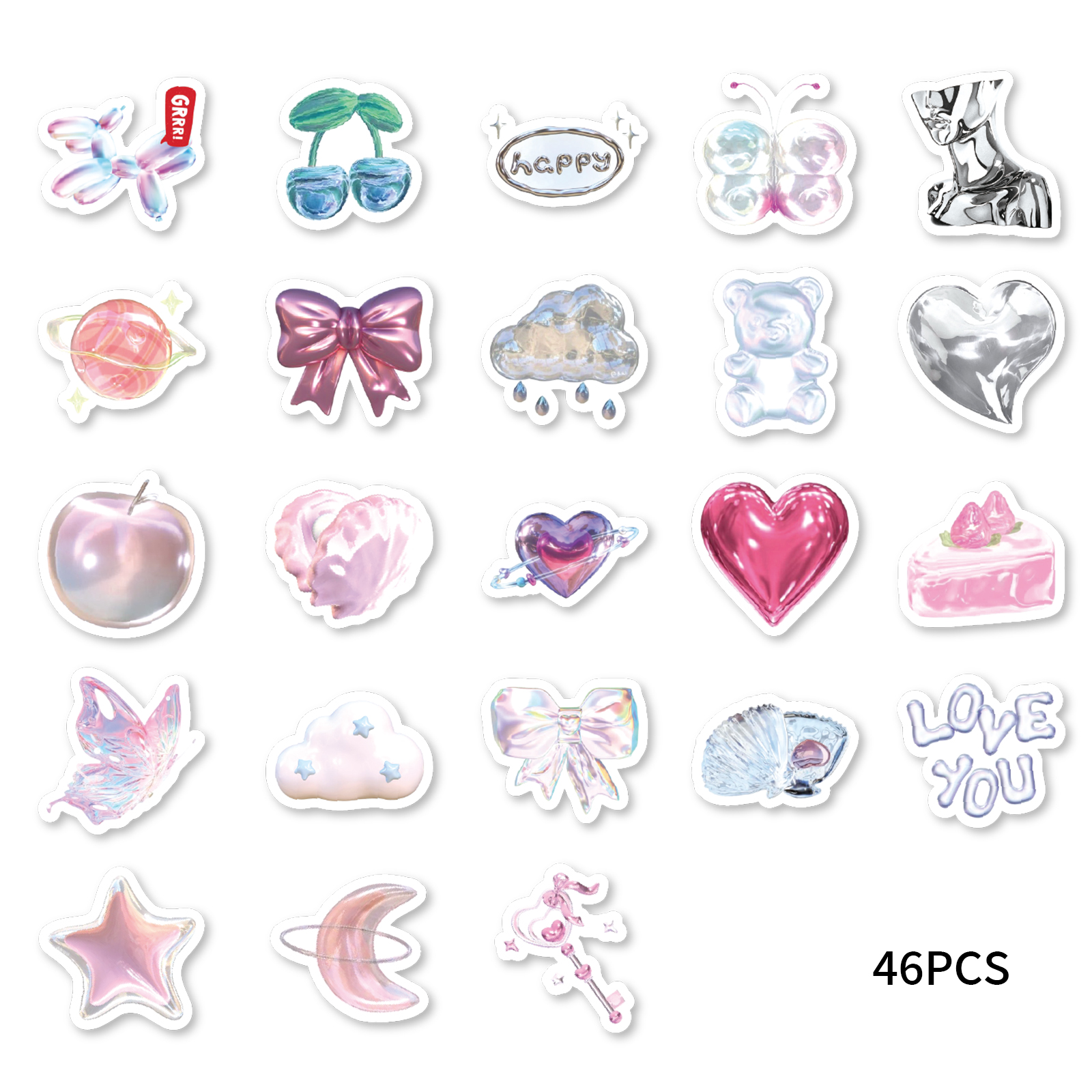 AliExpress 46pcs Love Balloon Cute Graffiti Stickers Decorated Notebook Water Cup Diary Suitcase Guitar Classic Toy Scrapbook DIY Decal, view 6