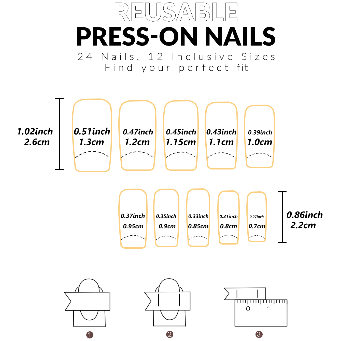 AliExpress French-Tip Press-On Toenails (48-Piece), view 4