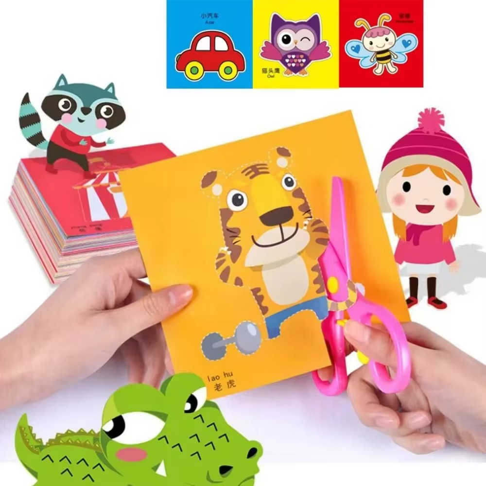 AliExpress 48Pcs Handmade Paper Cut Book Kids Craft Toys DIY Cartoon Scrapbooking Paper Art Toys Kids Learning Toys for Children Gifts