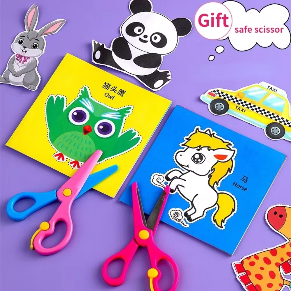 AliExpress 48Pcs Handmade Paper Cut Book Kids Craft Toys DIY Cartoon Scrapbooking Paper Art Toys Kids Learning Toys for Children Gifts, view 2