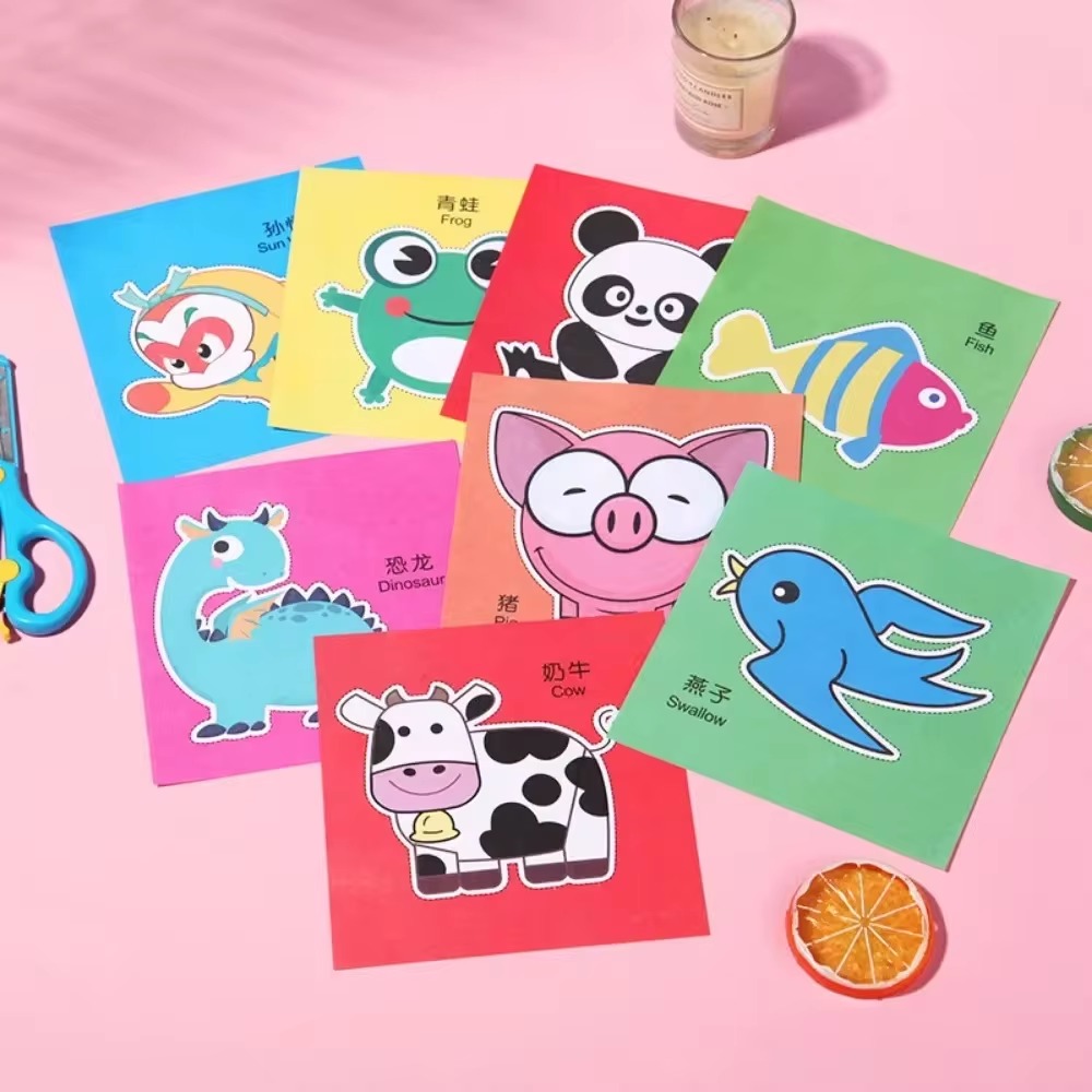 AliExpress 48Pcs Handmade Paper Cut Book Kids Craft Toys DIY Cartoon Scrapbooking Paper Art Toys Kids Learning Toys for Children Gifts, view 3