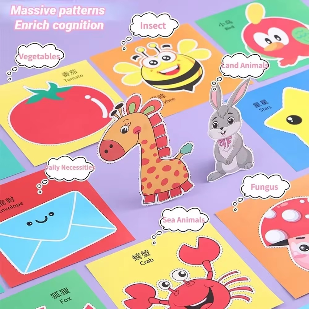 AliExpress 48Pcs Handmade Paper Cut Book Kids Craft Toys DIY Cartoon Scrapbooking Paper Art Toys Kids Learning Toys for Children Gifts, view 4