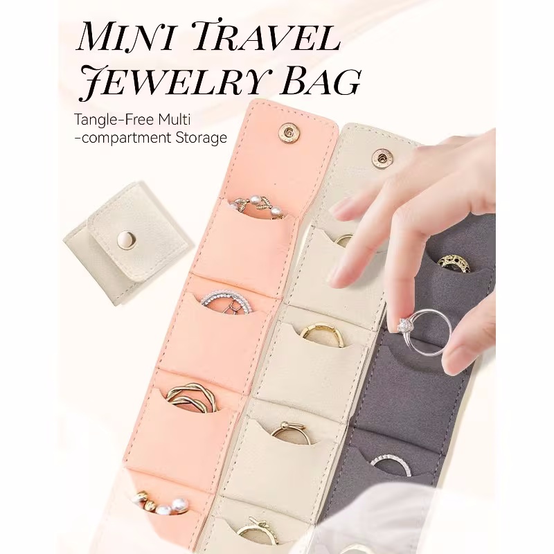 AliExpress 4-Grid Mini Foldable Jewelry Storage Pouch, view 2