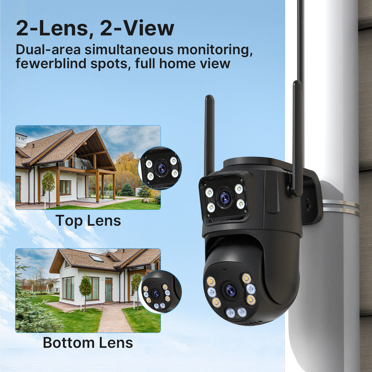 AliExpress 4K 8MP HD Wifi PTZ Camera Outdoor 4MP Dual Lens Dual Screen AI Auto Tracking IP Camera CCTV Audio Video Surveillance P2P iCSee, view 3
