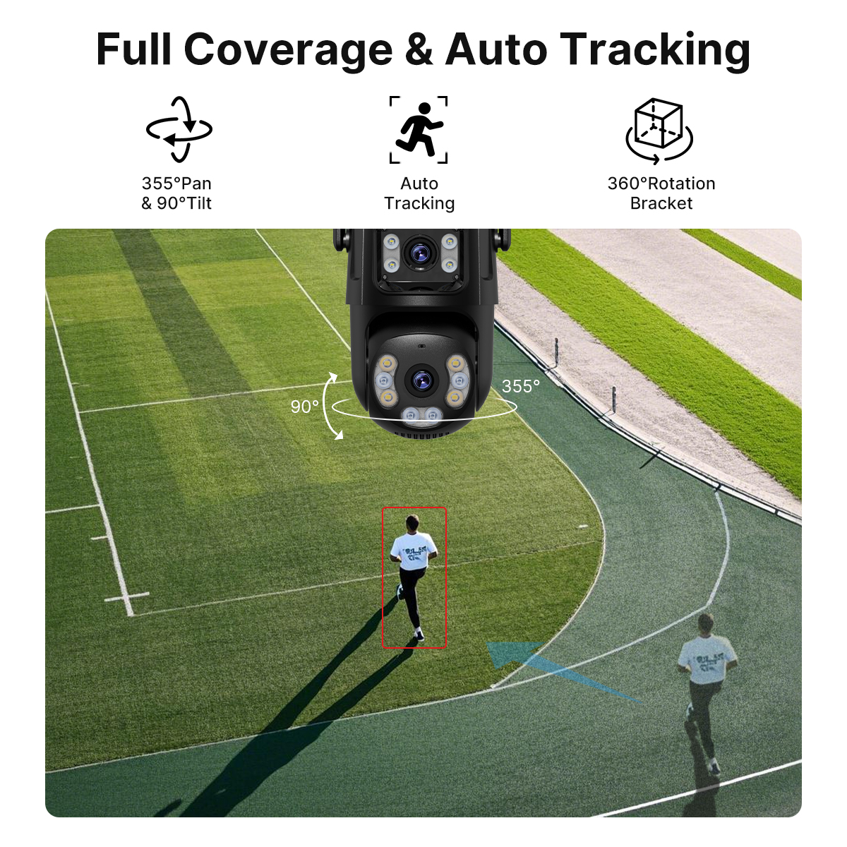 AliExpress 4K 8MP HD Wifi PTZ Camera Outdoor 4MP Dual Lens Dual Screen AI Auto Tracking IP Camera CCTV Audio Video Surveillance P2P iCSee, view 4