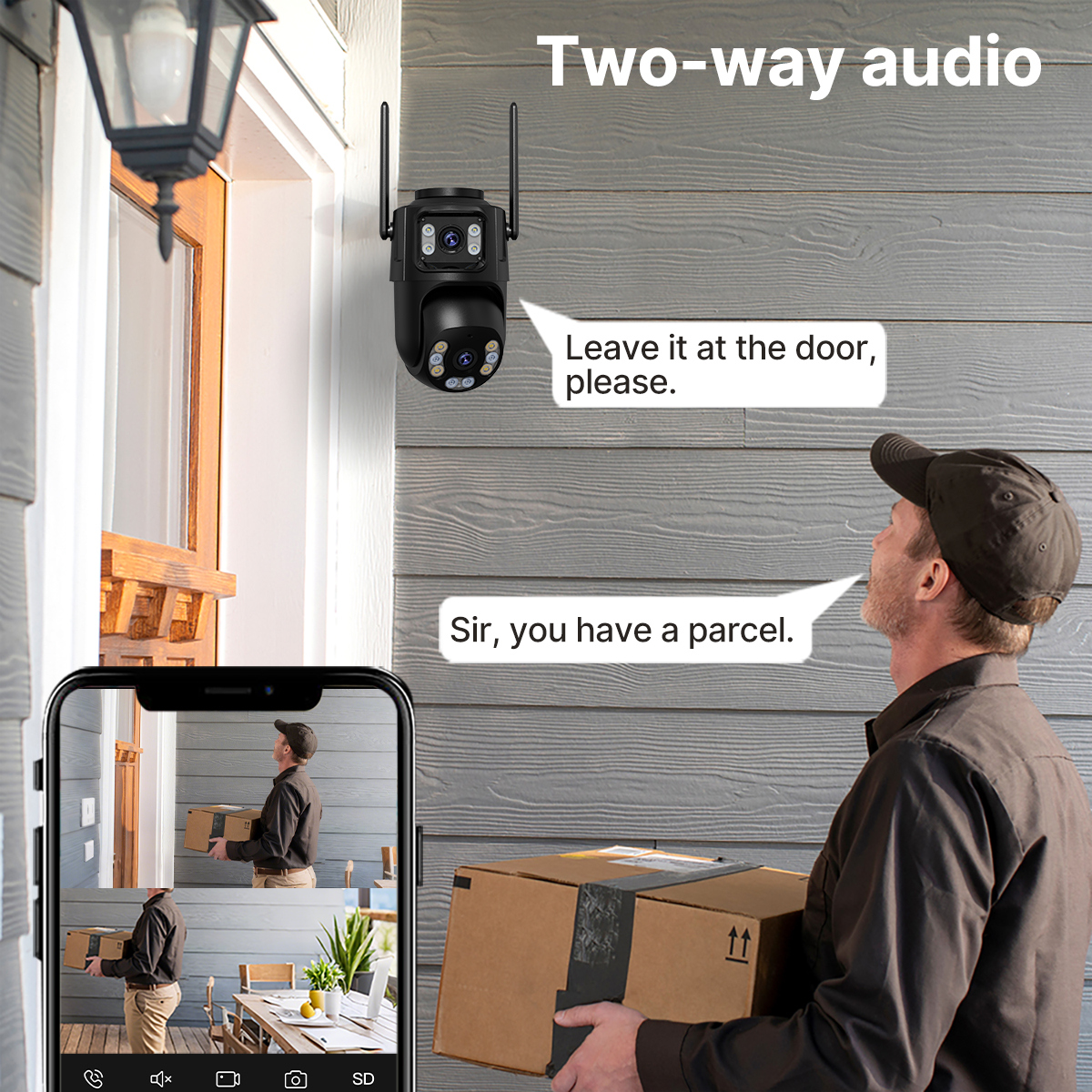AliExpress 4K 8MP HD Wifi PTZ Camera Outdoor 4MP Dual Lens Dual Screen AI Auto Tracking IP Camera CCTV Audio Video Surveillance P2P iCSee, view 6