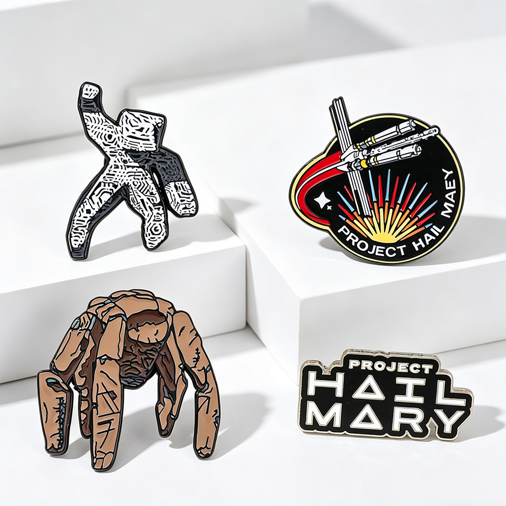 AliExpress 4pc Sci-Fi Enamel Pin Set Project Hail Mary Inspired Collectible Brooch Badges for Backpack Accessories Gifts