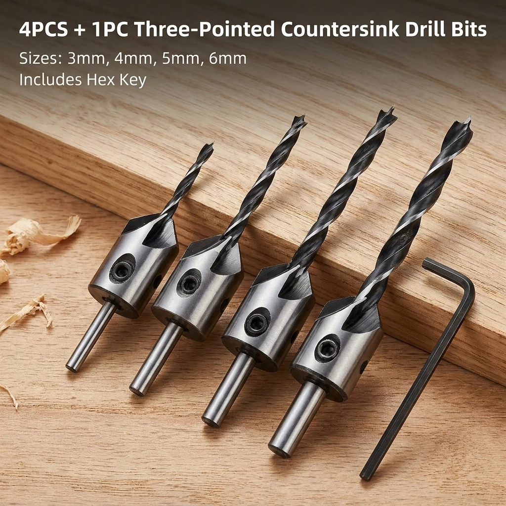 AliExpress 4-Piece Three-Pointed Counterbore Drill Bit Set
