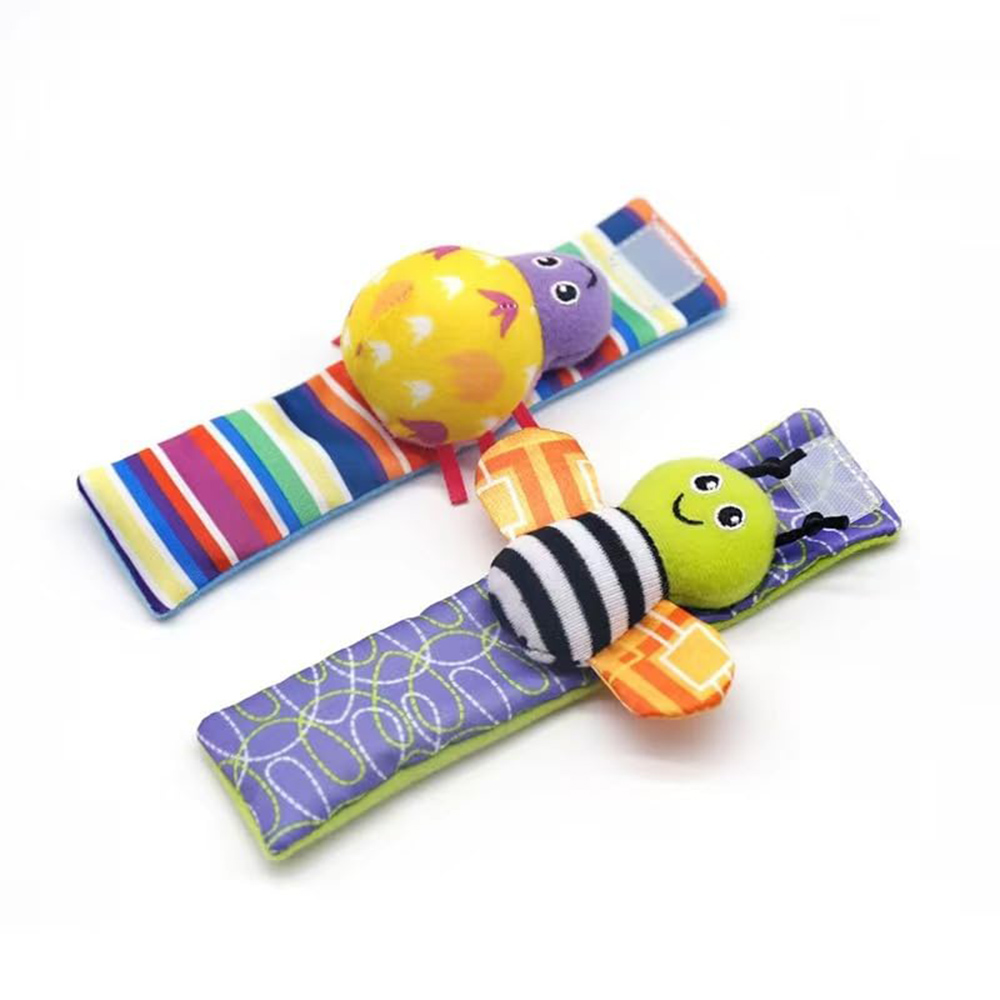 AliExpress 4pcs Baby Rattle Toys Cute Stuffed Animals Wrist Rattle Foot Finder Socks 0~24 Months for Infant Boy Girl Newborn Gift, view 5