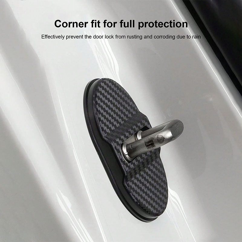 AliExpress 4PCS Carbon Fiber Car Door Lock Cover Universal Anti Rust Waterproof Protector Noise Reduction Auto Trim Stickers Accessories
