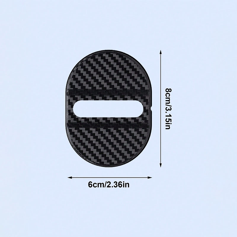 AliExpress 4PCS Carbon Fiber Car Door Lock Cover Universal Anti Rust Waterproof Protector Noise Reduction Auto Trim Stickers Accessories, view 6