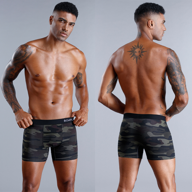 AliExpress 4pcs Cotton Boxers For Man Underwear Sexy Print Men's Panties Plus Size Brands Camouflage Mens Underpants Shorts, view 5