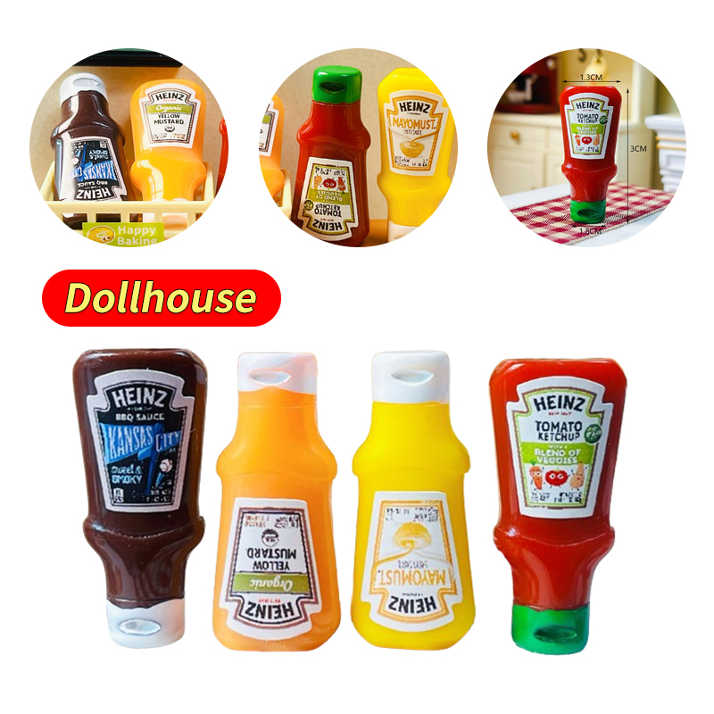AliExpress 4Pcs Dollhouse Miniature Strawberry Sauce Jam Jar Kitchen Food Accessories For Dolls House Decorations Kids Toys Gift