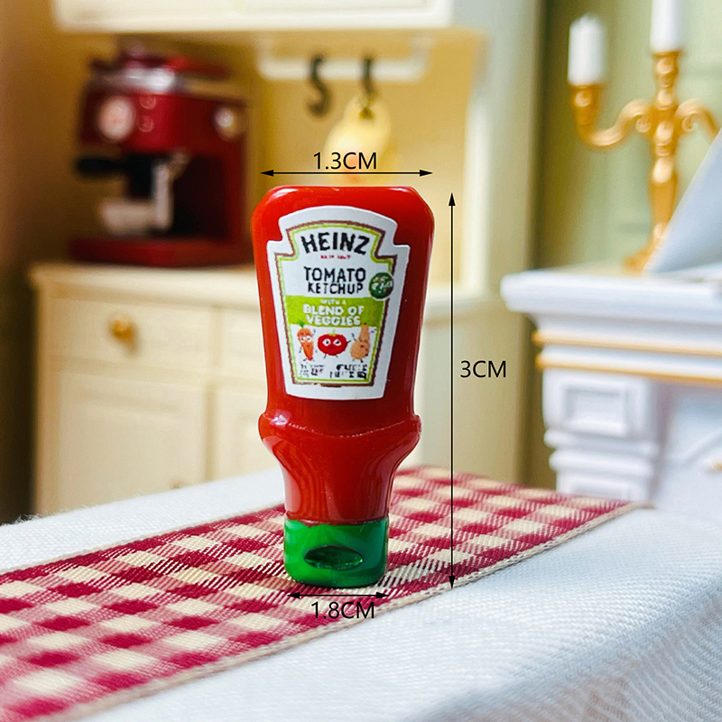 AliExpress 4Pcs Dollhouse Miniature Strawberry Sauce Jam Jar Kitchen Food Accessories For Dolls House Decorations Kids Toys Gift, view 6