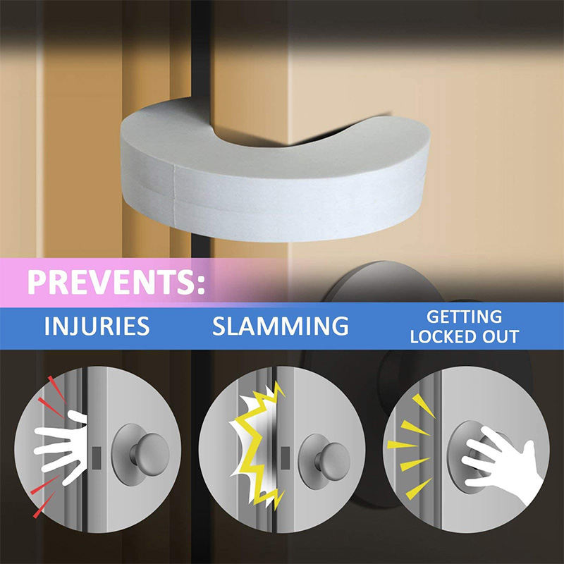 AliExpress 4Pcs Door Finger Pinch Guards Baby Proof Doors Slam Stopper Extra Soft Foam Sleek Design Child Safety Baby Safety Finger Protect, view 3