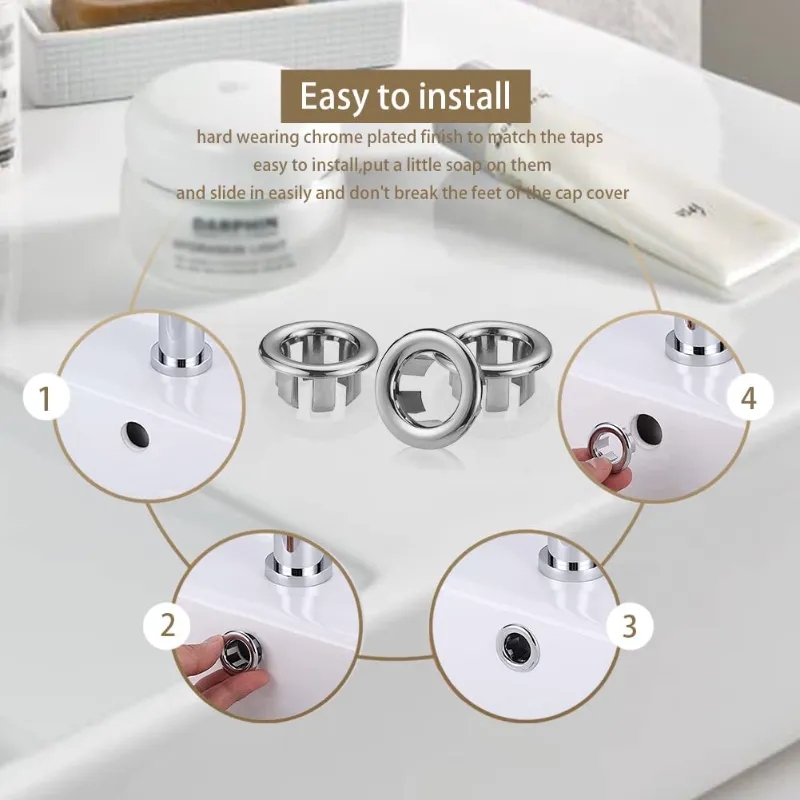 AliExpress 4-Piece Circular Basin Overflow Hole Covers, view 5