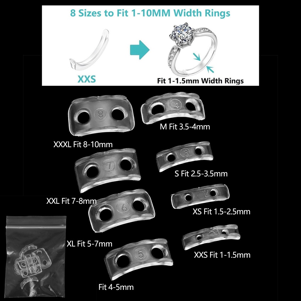 AliExpress Transparent Spiral Ring Size Adjusters (4-Pack), view 3