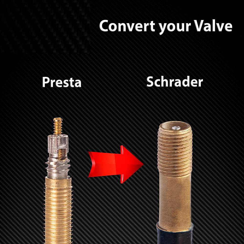 AliExpress 4Pcs Presta Valve Adapter - Convert Presta to Schrader - French/UK to US - Inflate Tire Using Standard Pump or Air Compressor, view 3