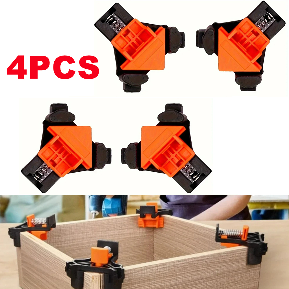 AliExpress 4PCS Right Angle Fixing Clip Woodworking Clamp Adjustable Swing Corner Clamp Corner Clip Fixer for Welding Drilling Cabinets