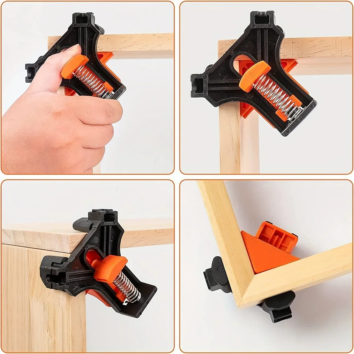 AliExpress 4PCS Right Angle Fixing Clip Woodworking Clamp Adjustable Swing Corner Clamp Corner Clip Fixer for Welding Drilling Cabinets, view 3