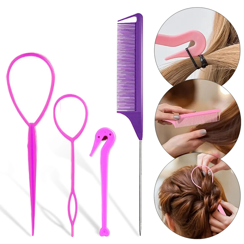 AliExpress French Braid Loop Tool and Hair Band Set (4-Piece)