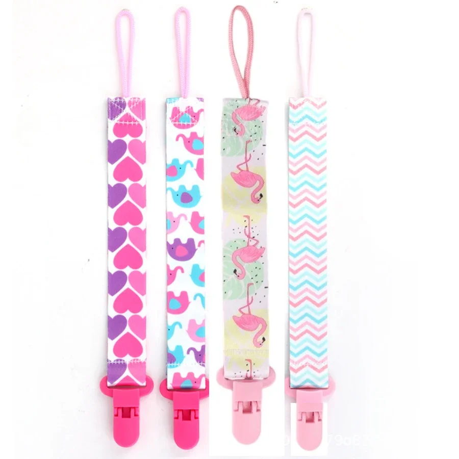 AliExpress 4pcs/set Newborn Pacifier Chain Clip Double-sided Printed Pacifier Belt Pacifier Holder Infant Feeding, view 2