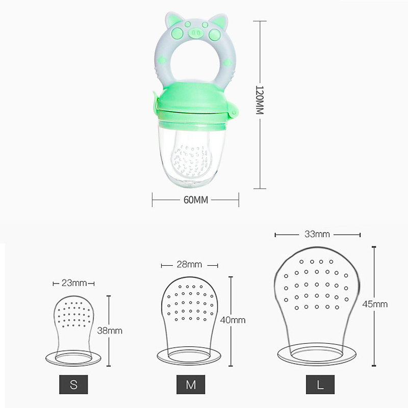 AliExpress 4pcs/set Silicone Fruit & Vegetable Feeder for Infants and Toddlers 6-36 months Food Grade Teething & Feeding Pacifier, view 4