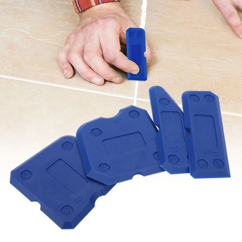 AliExpress 4pcs Silicone Glass Cement Scraper Sealant Grout Remover Tool Home Finishing Caulking Tools Home Cleaning Hand Spatula Tool