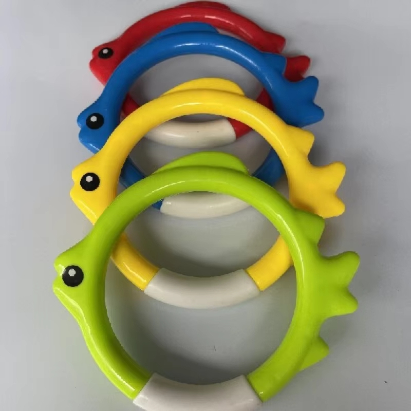 AliExpress 4Pcs Underwater Swim Training Gear With Fish-Shaped Retrieval Rings Diving Rings Set Floatable PVC Pool Toys For Adults/Kids