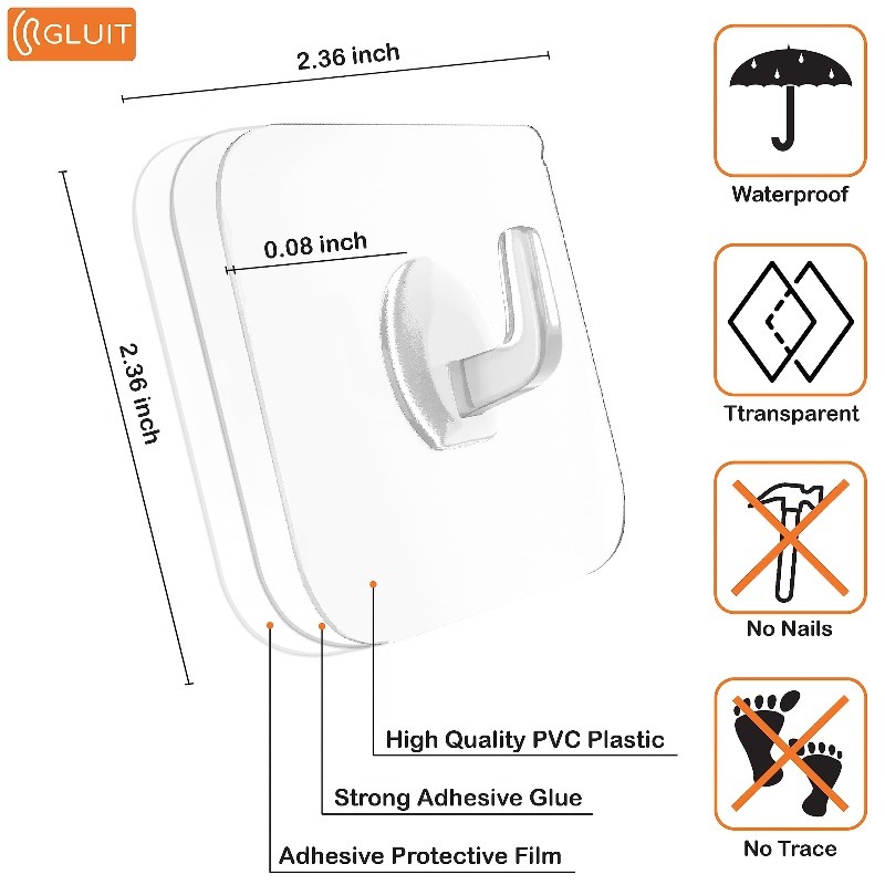 AliExpress Self-Adhesive Transparent Wall Hooks