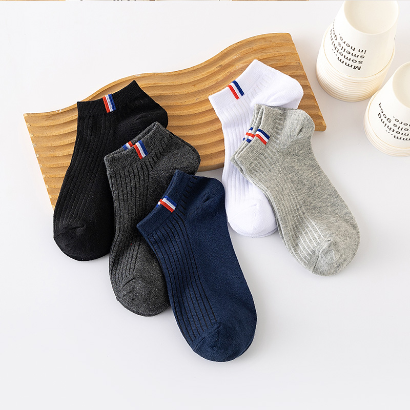 AliExpress 5/10/20 Pairs Of Thin Summer Blending Boat Socks Plain Color Mens Casual Socks Breathable Sweat Absorbing Calibration Socks, view 3