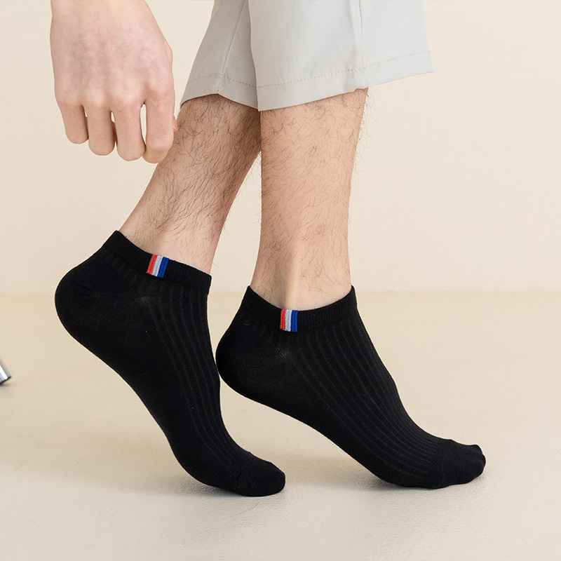 AliExpress 5/10/20 Pairs Of Thin Summer Blending Boat Socks Plain Color Mens Casual Socks Breathable Sweat Absorbing Calibration Socks, view 4