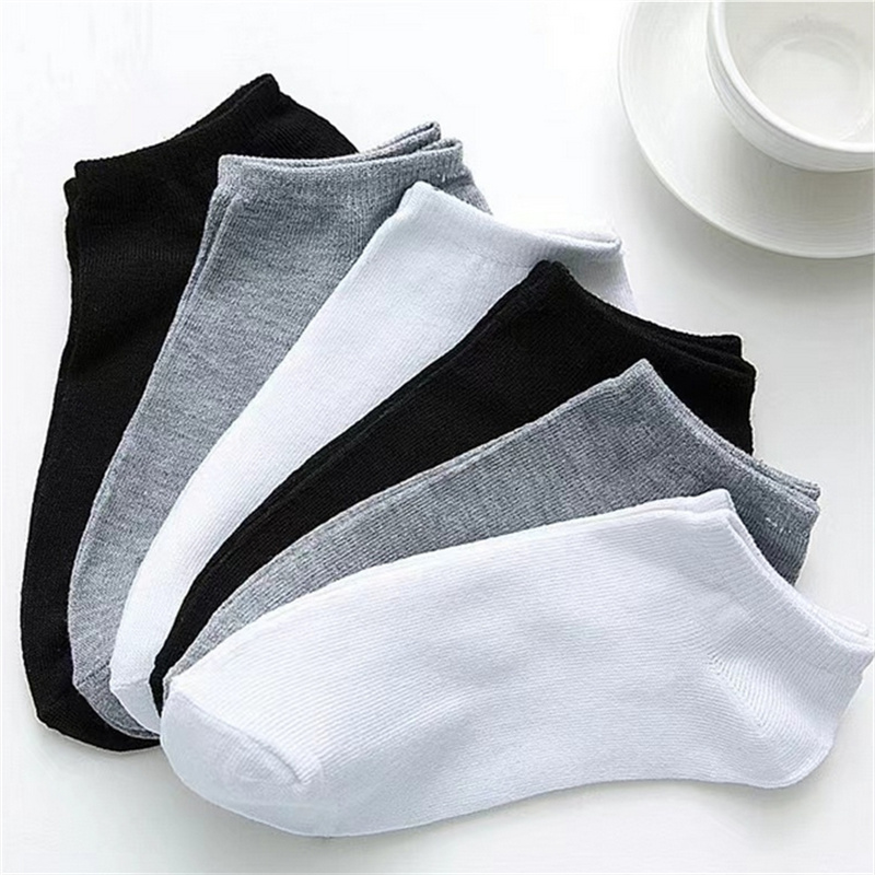 AliExpress 5/10/20 Pairs White Casual Breathable Socks Boat Socks For Women Men Invisible Low Cut Silicone Non-slip No-show Ankle Socks, view 2