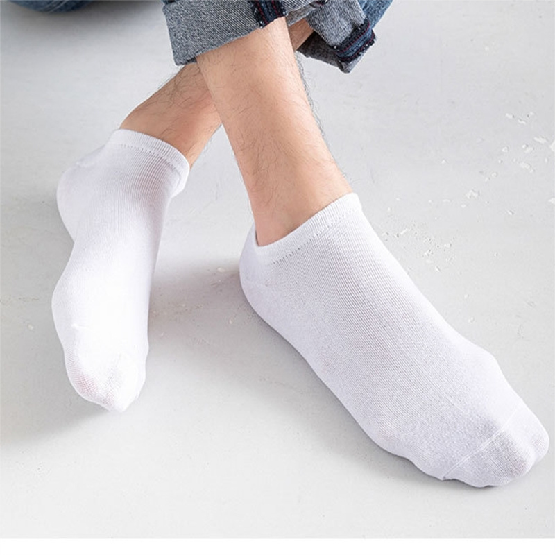 AliExpress 5/10/20 Pairs White Casual Breathable Socks Boat Socks For Women Men Invisible Low Cut Silicone Non-slip No-show Ankle Socks, view 3