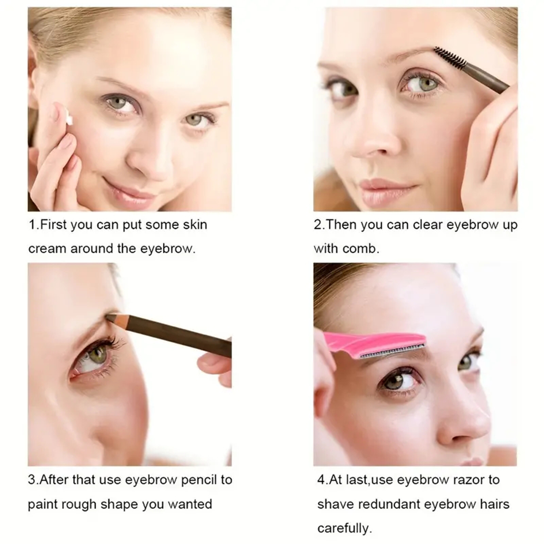 AliExpress 5/10/30/40pcsbrow Razor and Face Razor for Women and Men, Eyebrow Hair Trimmer and Shaver with Protective Cover,Safe, view 2