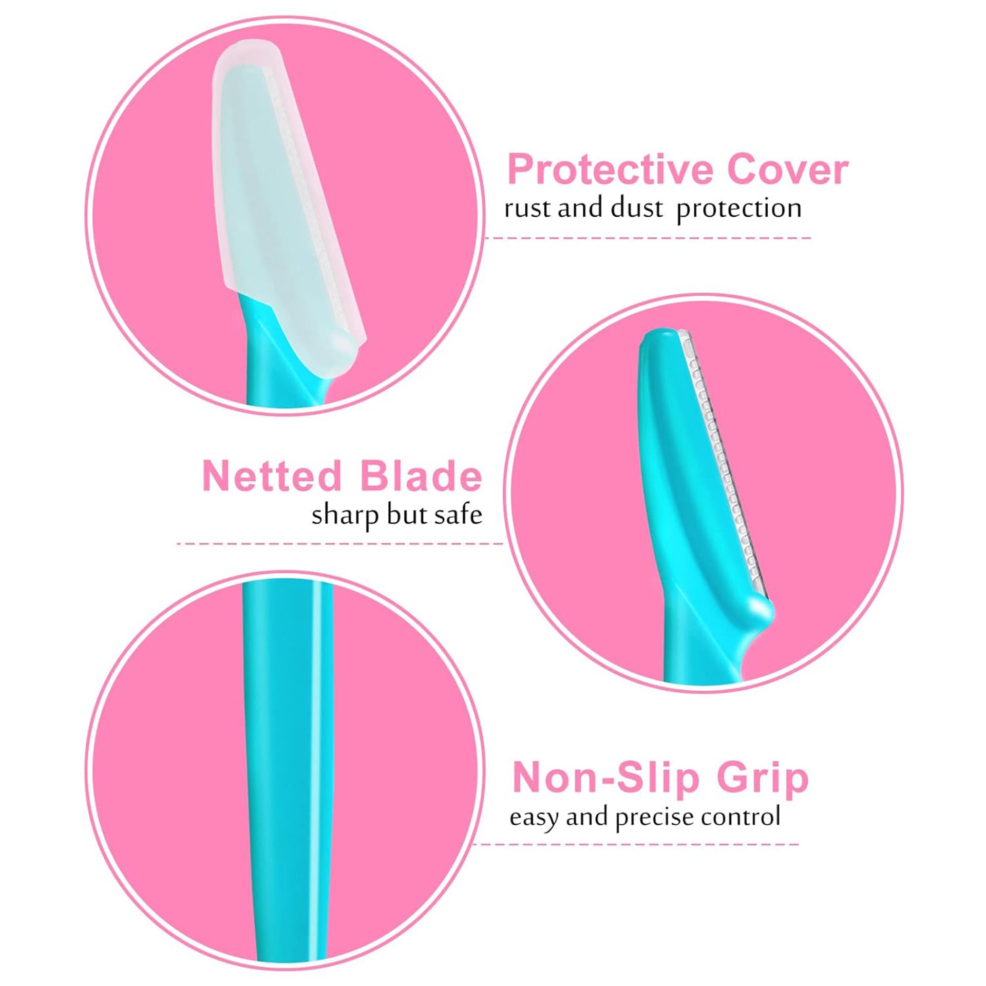 AliExpress Eyebrow and Face Razors with Covers for Women and Men, view 5