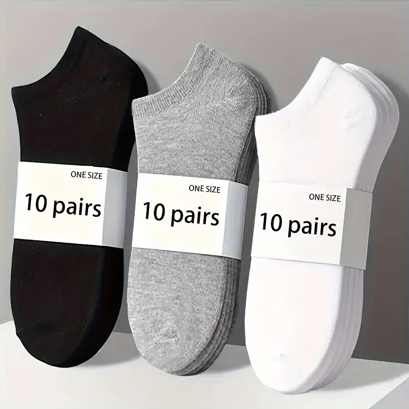 AliExpress Unisex Comfort-Fit Ankle Socks (5-Pack, 10-Pack)