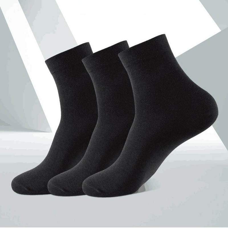AliExpress 5/10 Pairs High Quality Men‘s Socks Cotton Casual Business Middle Black Breathable Male Crew Socks Dress Gifts Socks Size 38-44, view 5