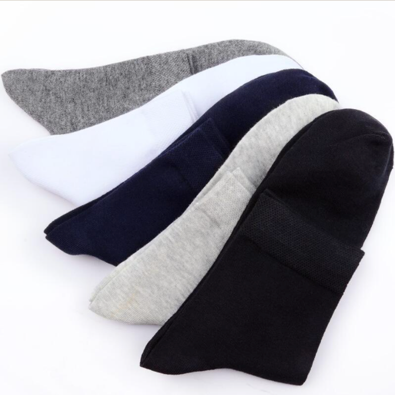AliExpress 5/10 Pairs High Quality Men‘s Socks Cotton Casual Business Middle Black Breathable Male Crew Socks Dress Gifts Socks Size 38-44, view 6