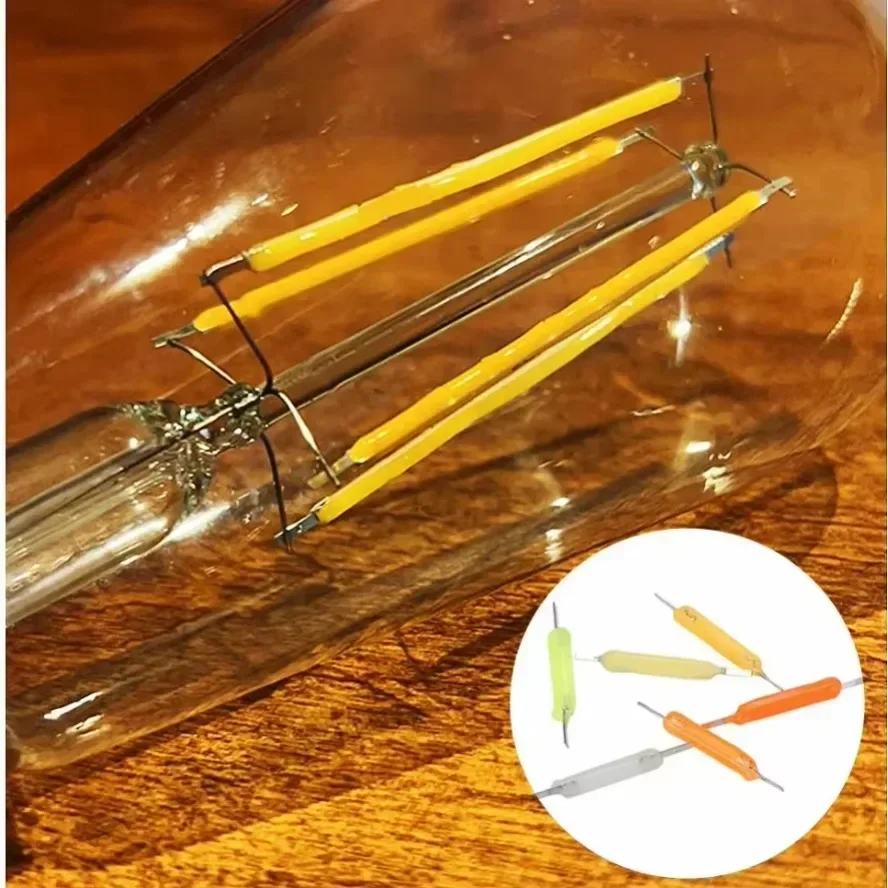 AliExpress 5~100PCS Per Box 3V 38mm LED Filament Multicolour COB Edison Bulb Lamp Incandescent Light Diodes Accessories Holiday Lighting, view 6